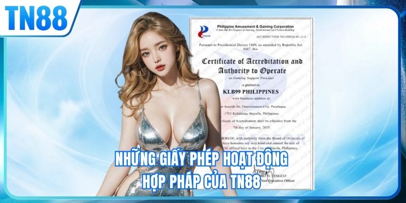 Những giấy phép hoạt động hợp pháp của TN88